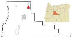 Deschutes County Oregon Incorporated and Unincorporated areas Redmond Highlighted